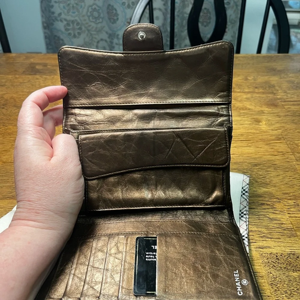 Chanel Quilted Metallic Brown Leather Wallet - Women - Picture 3 of 13